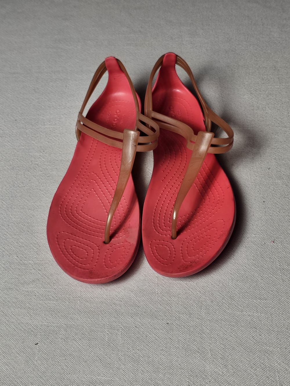 Crocs Isabella T-Strap Jelly Sandals Womens Size 10 Pink